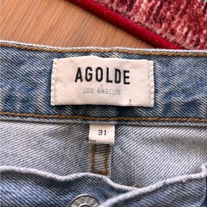 AGOLDE 90's crop in light blue denim